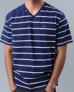 AKOO Million Stripe V-Neck Knit Shirt Shirt