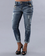 Baby Phat Distressed Skinny Jeans (with Chains)