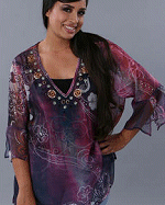 Baby Phat Plus Sizes Printed Kaftan Mini Top