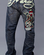 Ed Hardy New York City Rhinestoned Denim Jeans