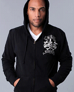 Ed Hardy Skull and Bones Specialty Zip Up Hoodie