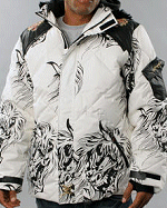 Ed Hardy Demon Head-Down Filled Jacket