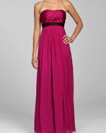 House of Dereon Womens Strapless Beaded Empire Waist Gown