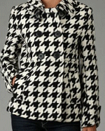 House of Dereon Button-front Black/ White Houndstooth Jacket