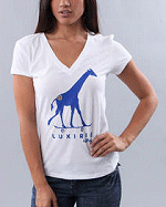 Luxirie Clothing Skate Giraffe V-Neck Tee Shirt