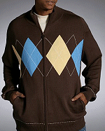 Phat Farm Clothing Lennox Zip Argyle Cardigan