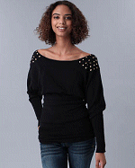 Baby Phat Shoulder Studded Long Sleeve Shirt