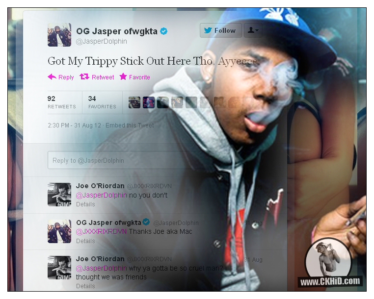 Jasper Dolphin of California Rap Group, Odd Future