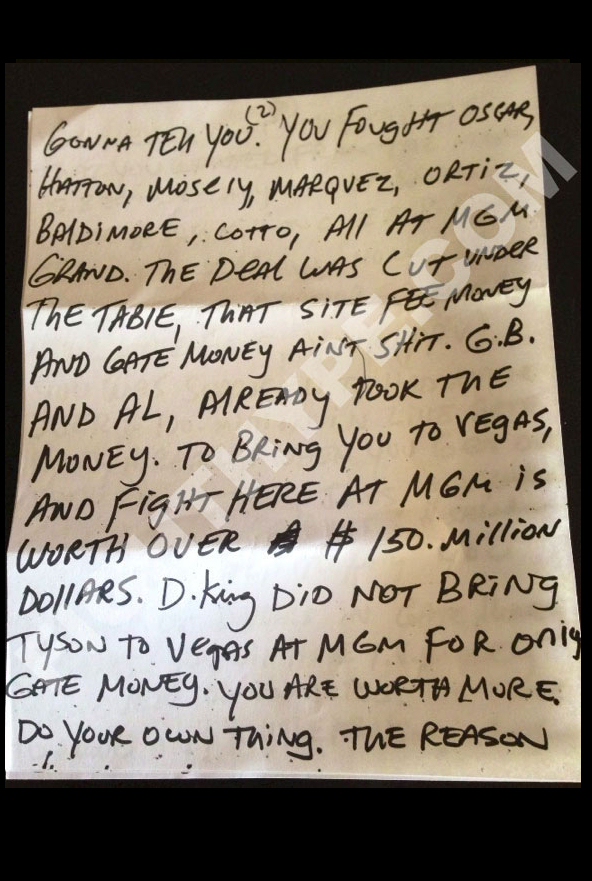 Page 1: Tommy Smalls Letter to Floyd Mayweather While In Las Vegas Jail