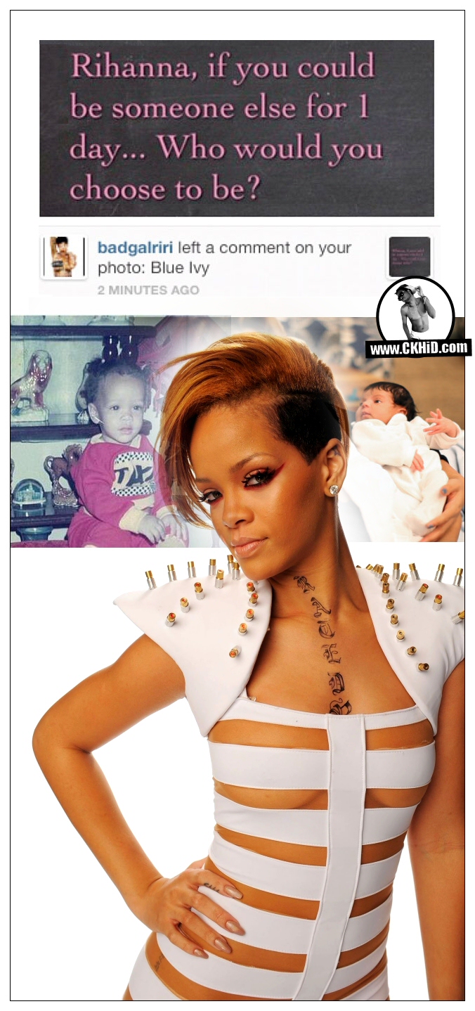 Rihanna with Jay Z-Beyonce daughter Blue Ivy Carter-Knowles + Young Rihanna