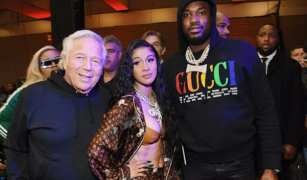 Robert Kraft with Cardi B and Meek Mill at Superbowl 2019 Event