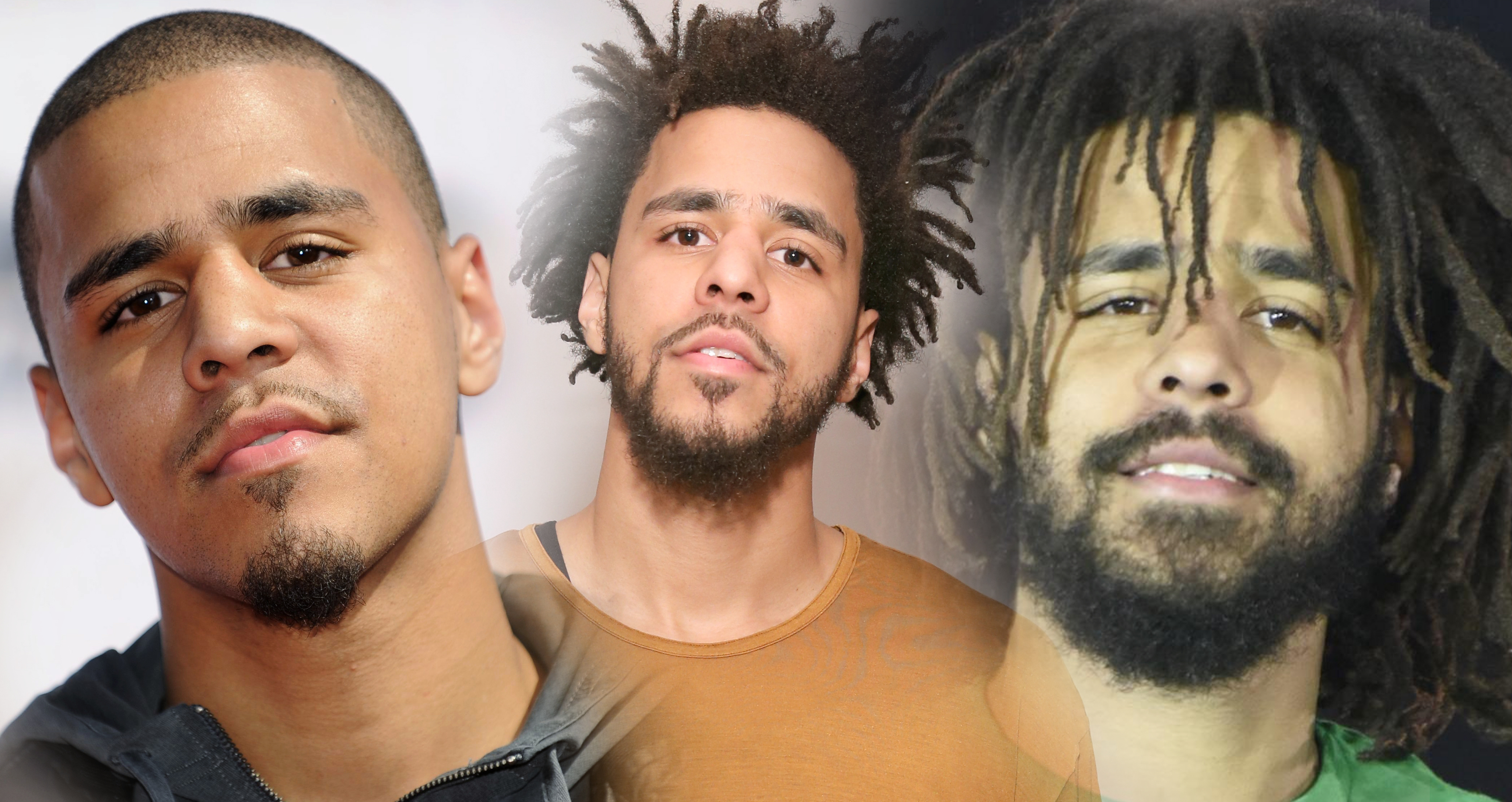 J.Cole with and without a beard