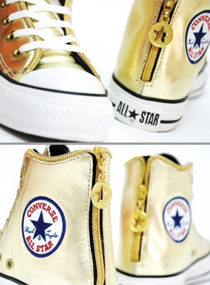 Gold Chuck Taylors Shoes