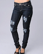 Apple Bottom Distressed Apple Pocket Signature Jeans